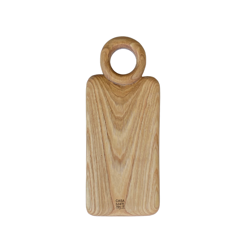 Hand Carved  Round-Handled Wooden Board