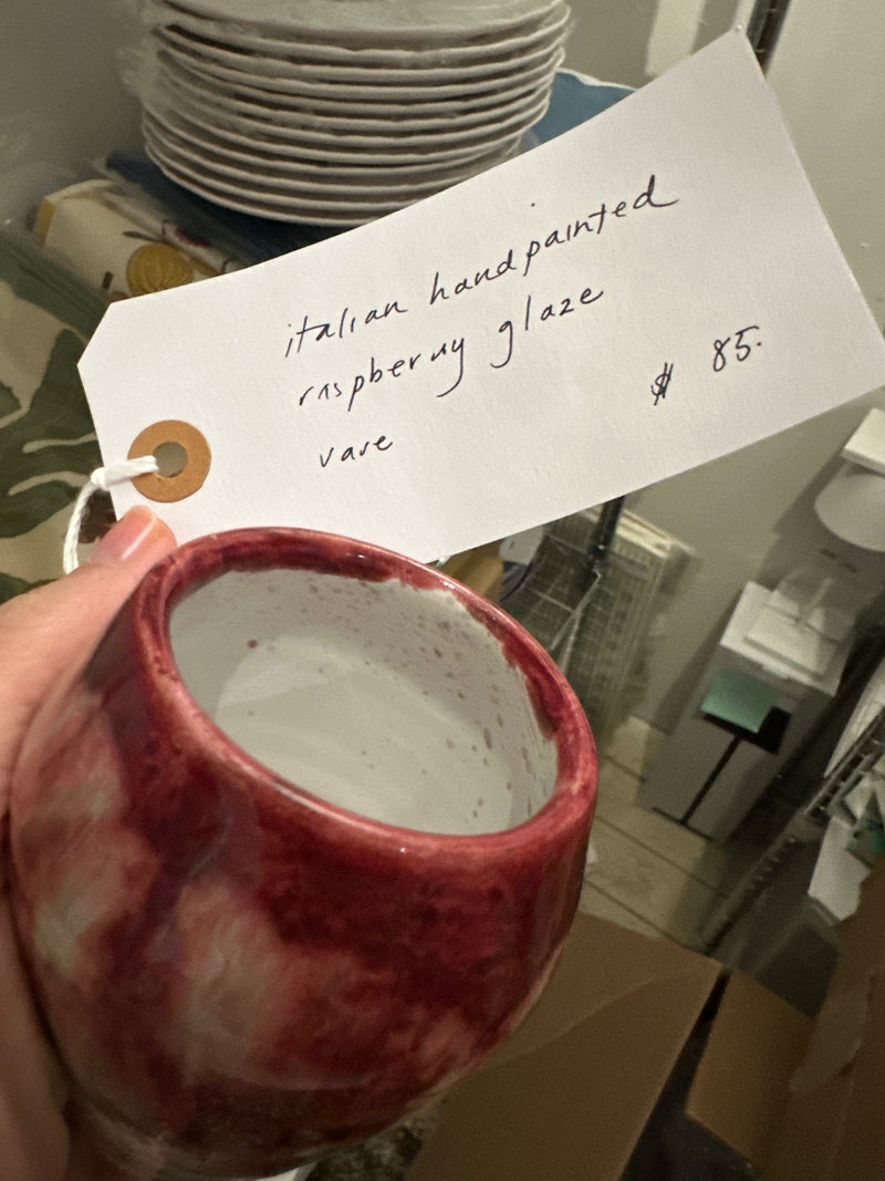 Italian Raspberry Glaze Vase