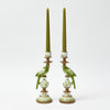 Small Green Parrot Candle Holders (Pair)