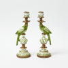 Small Green Parrot Candle Holders (Pair)
