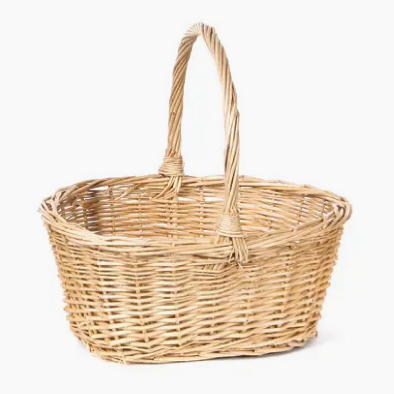 Oval Wicker Basket with Handle