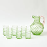 Emerald Hobnail Jug & Rose Handle - Mrs. Alice