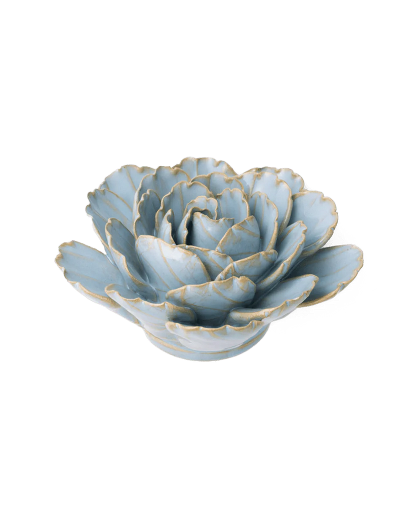 Robin's Egg Blue Keiko Peony Ceramic Flower