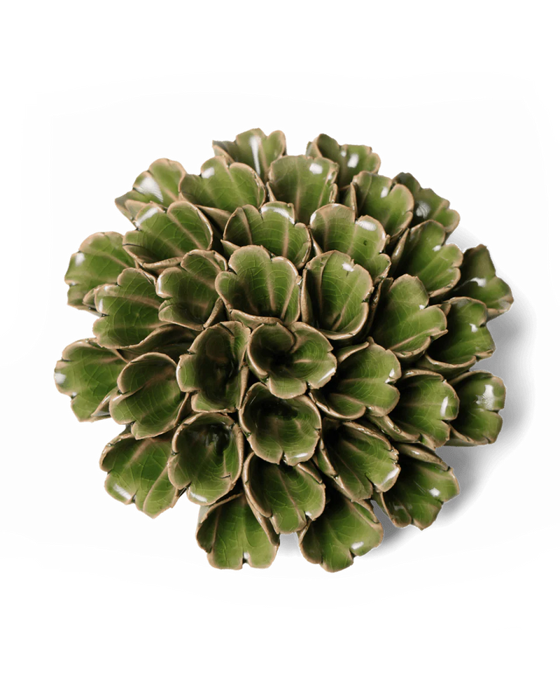 Large Polyp Green Ceramic Flower