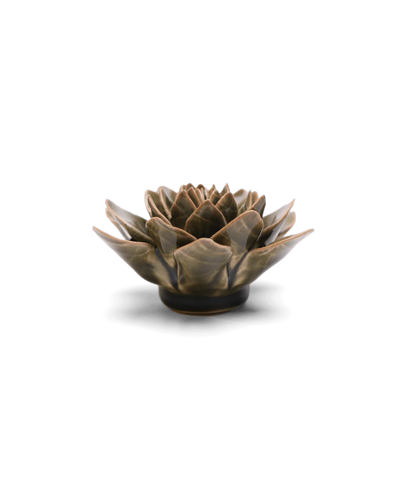 Olive Green Echeveria Ceramic Flower