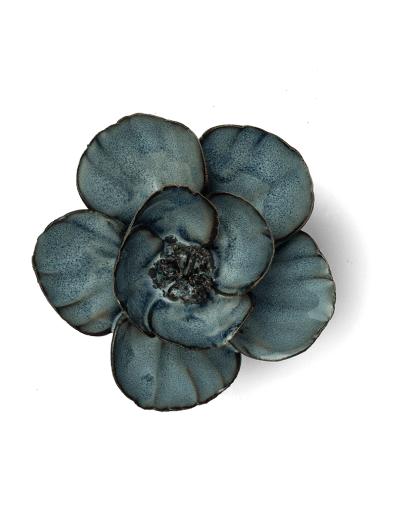 Navy Poppy Ceramic Flower