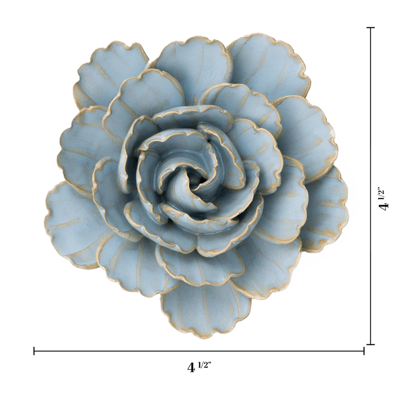 Robin's Egg Blue Keiko Peony Ceramic Flower