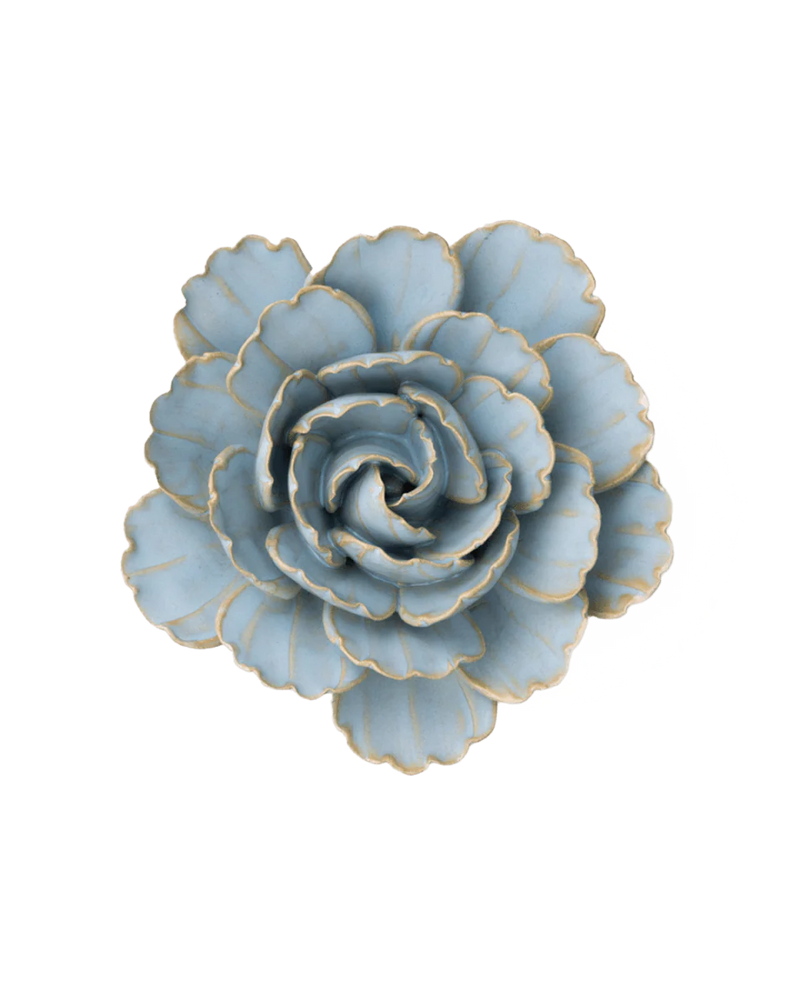 Robin's Egg Blue Keiko Peony Ceramic Flower