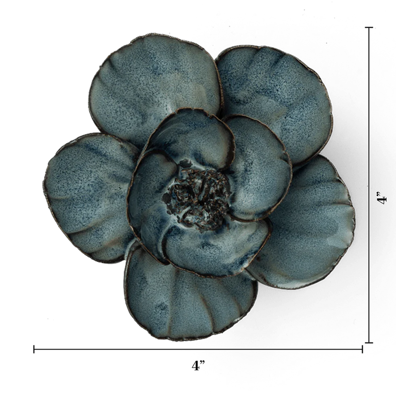Navy Poppy Ceramic Flower