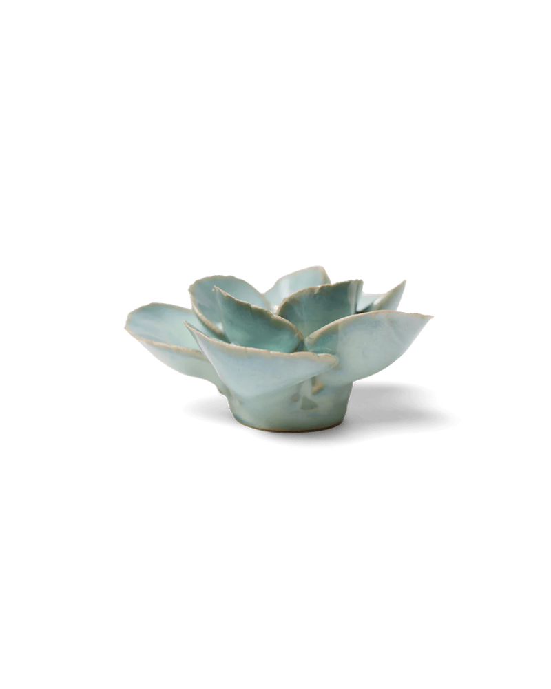 Milk Teal Poppy Ceramic Flower