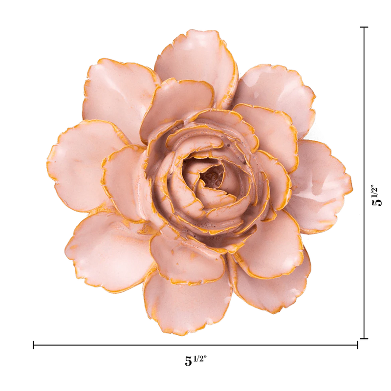 Rose Pink Camellia Ceramic Flower