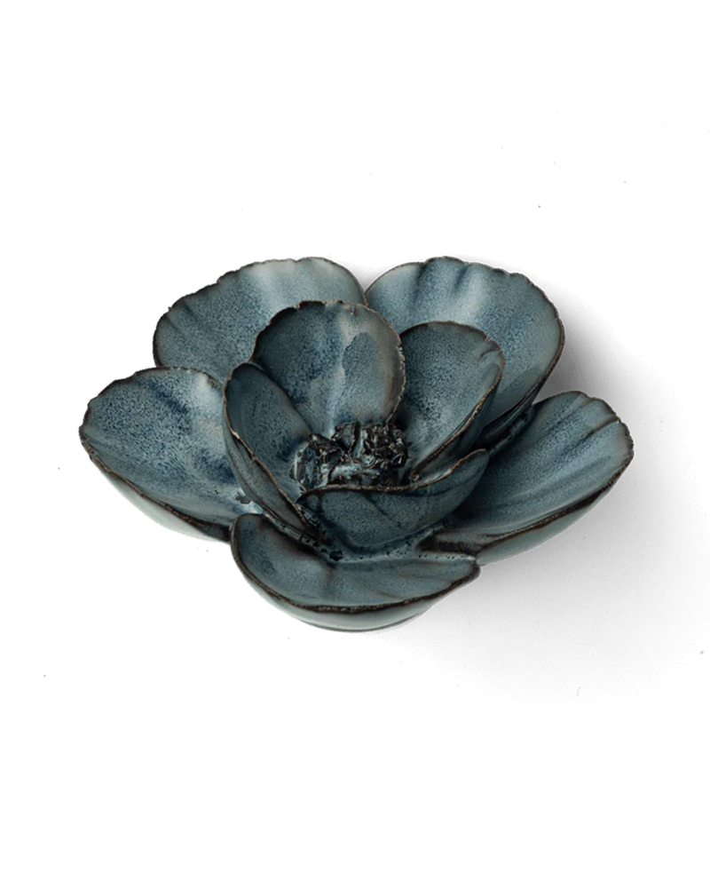 Navy Poppy Ceramic Flower