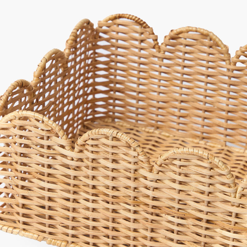 Scalloped Rattan Baskets (Set of 3)