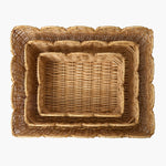 Scalloped Rattan Baskets (Set of 3)